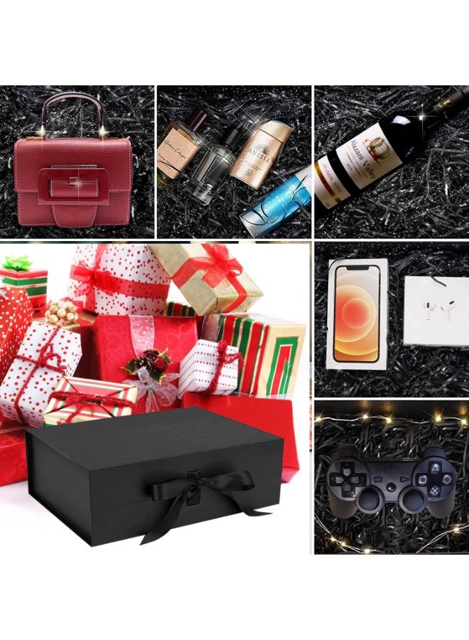 Arabest Black Gift Box with Ribbon for Mother's Day,Valentine's Day,Birthdays,Party 26*19*8cm, gift box empty - Image 4
